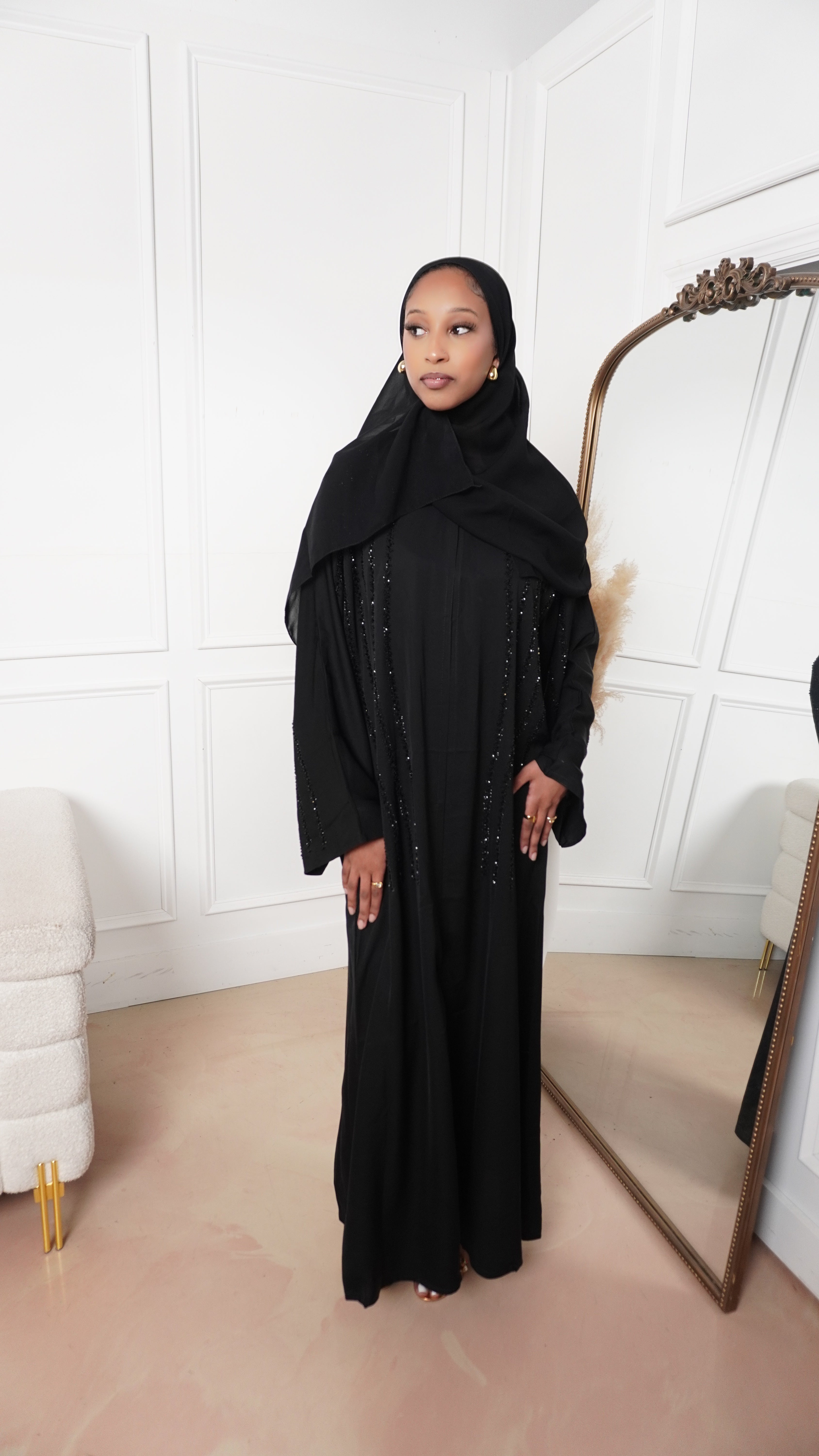 Amira Black on Black Abaya Set Amira Black on Black Abaya Set