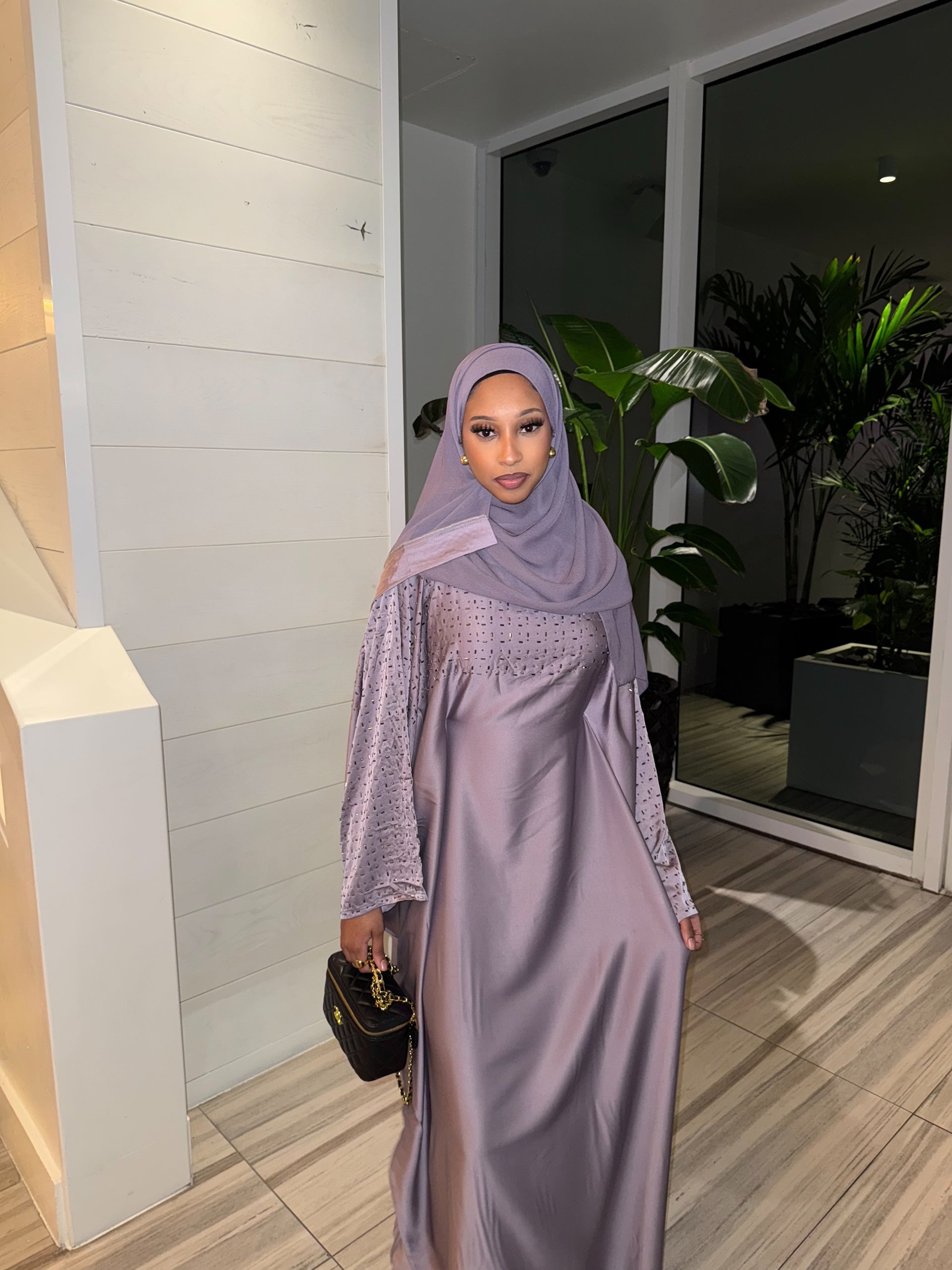 Lavender Royale Butterfly Abaya