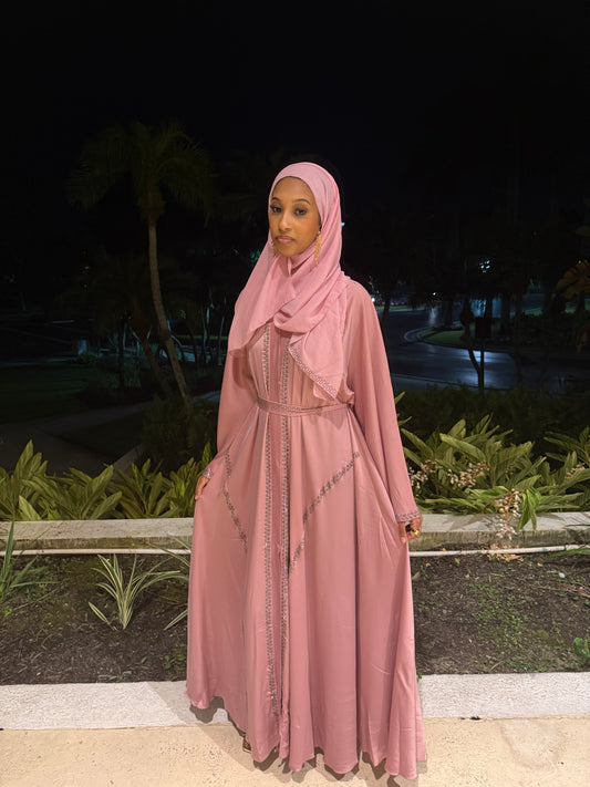 Aleemah Pink Abaya Set
