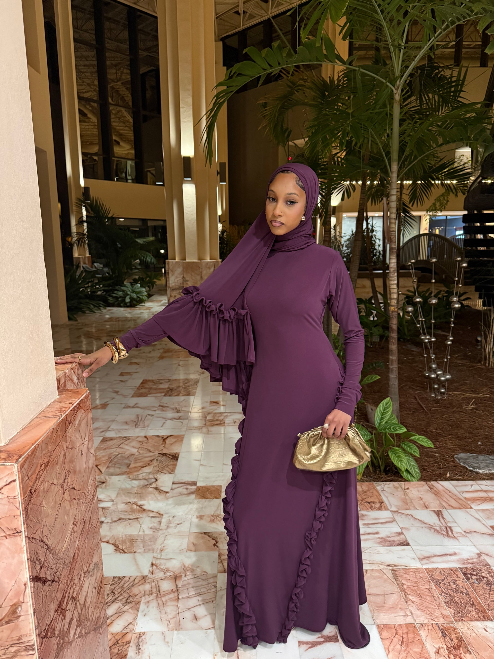 Purple Custom Ruffle Dress