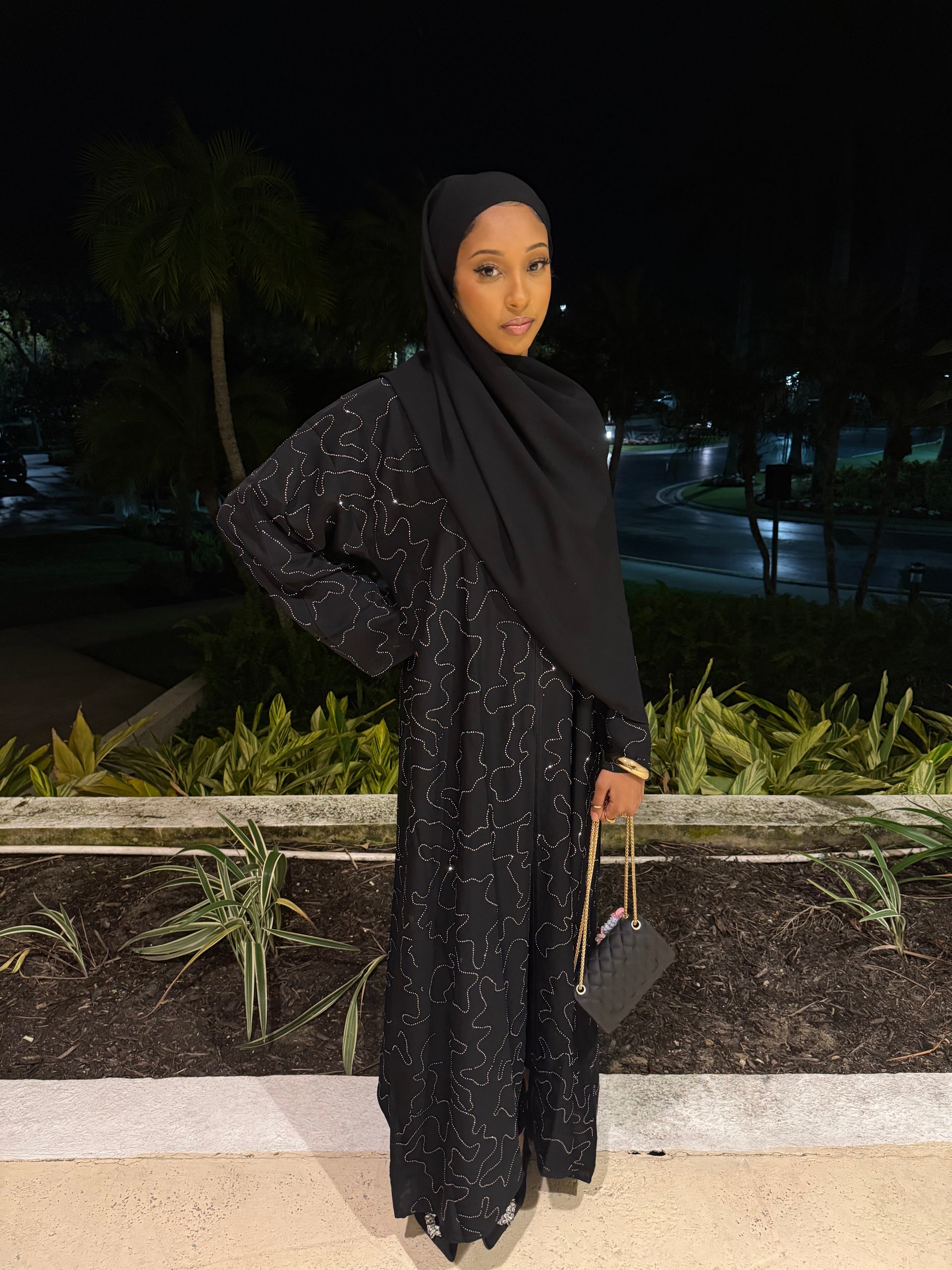 Flooded in Diamonds Abaya Set