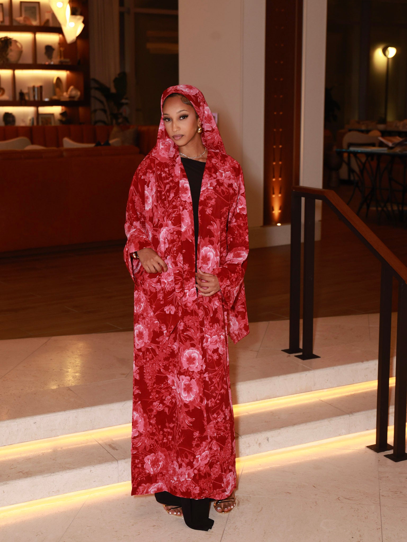 Royal Petal Abaya in Blush