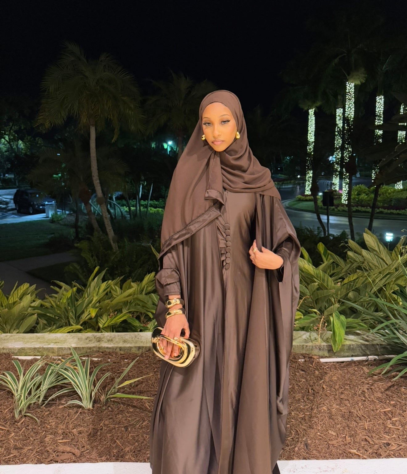 Silk Chocolate Brown Abaya