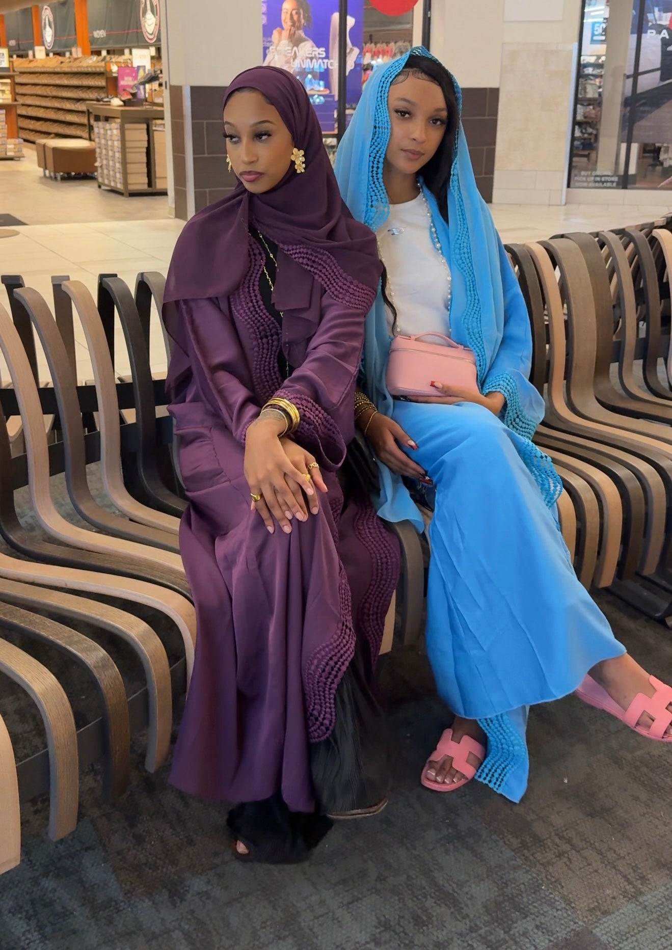 Blue Amara Abaya Set