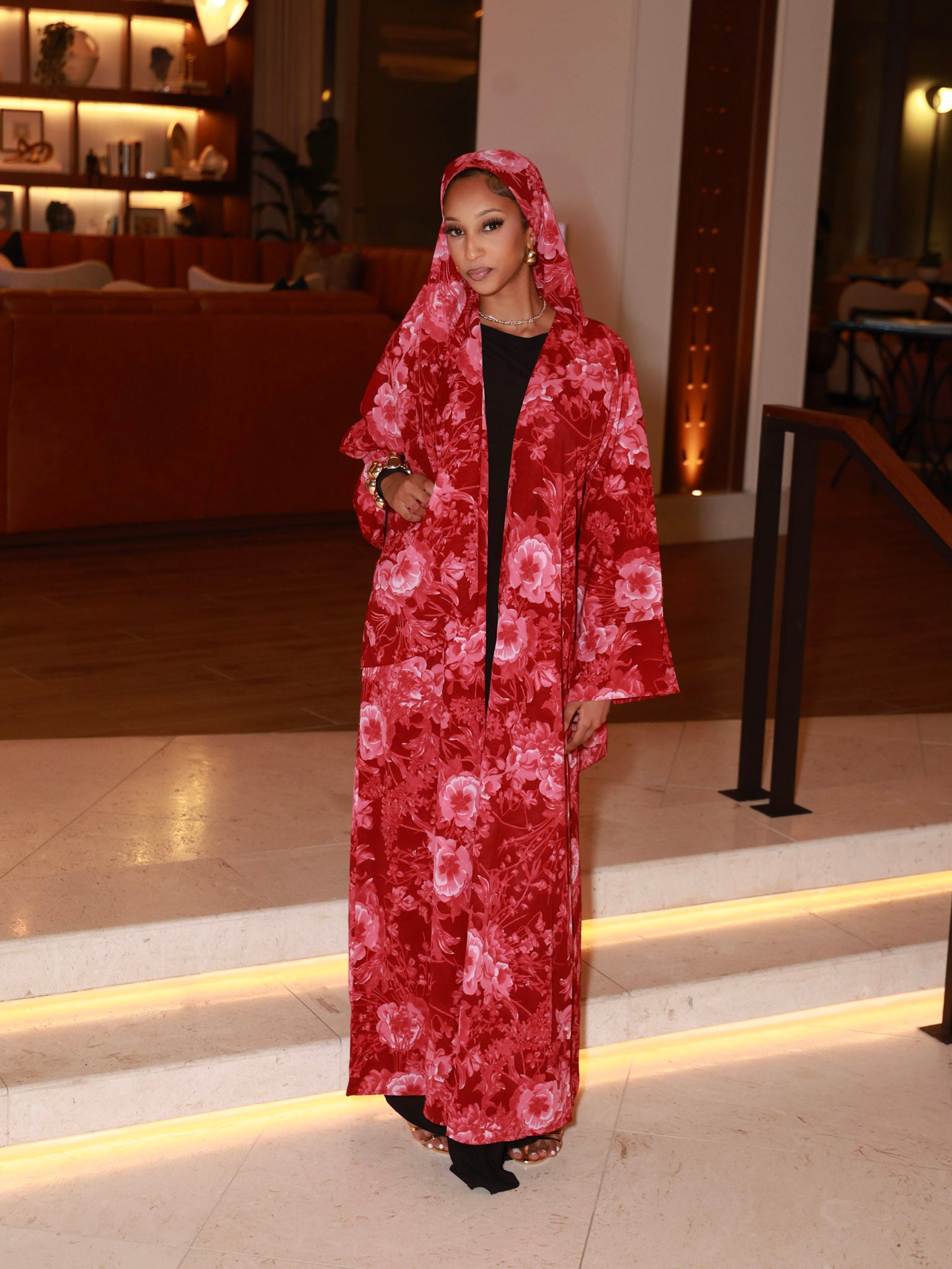 Royal Petal Abaya in Blush