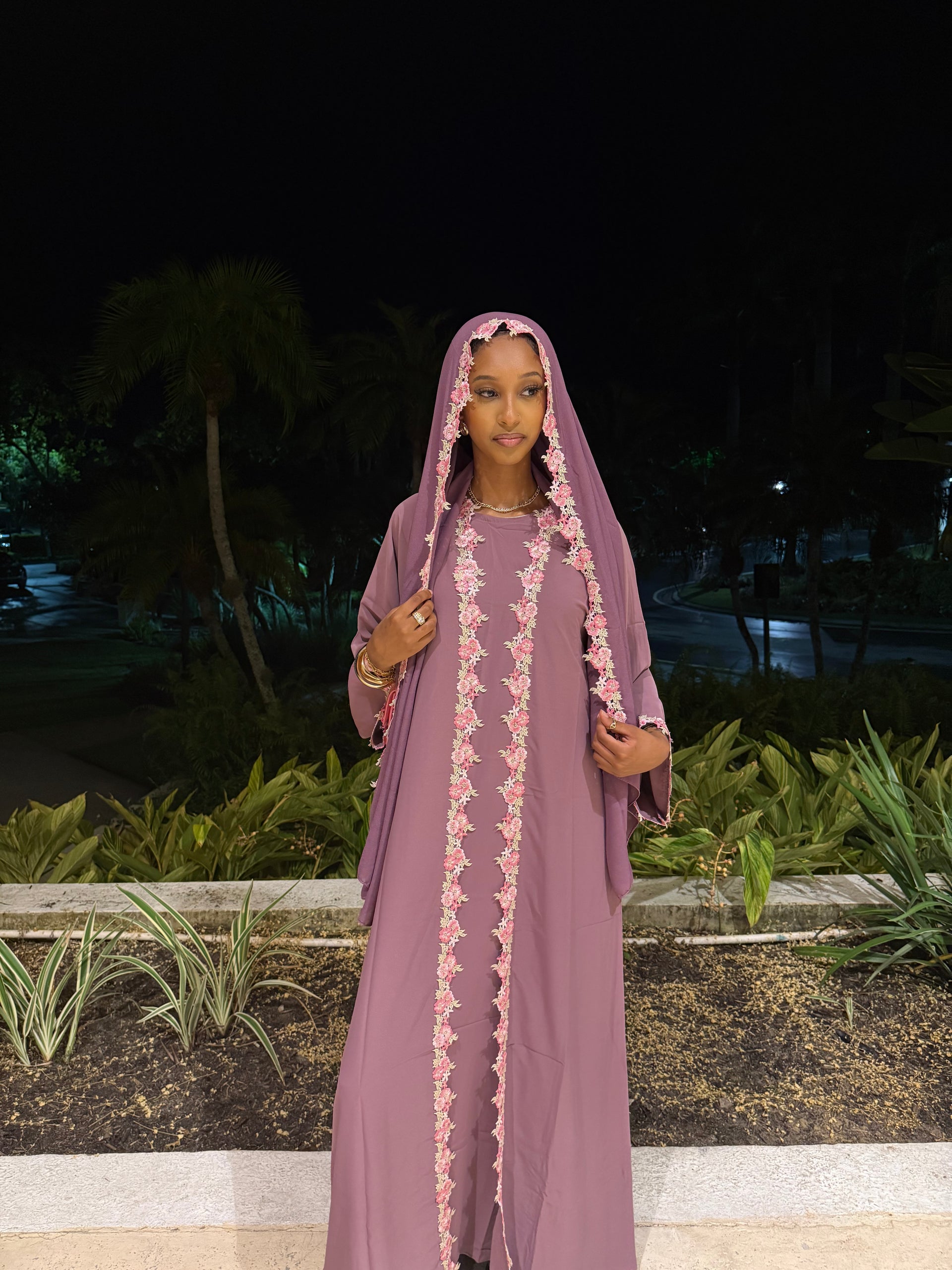 Purple Yasmin Abaya Set