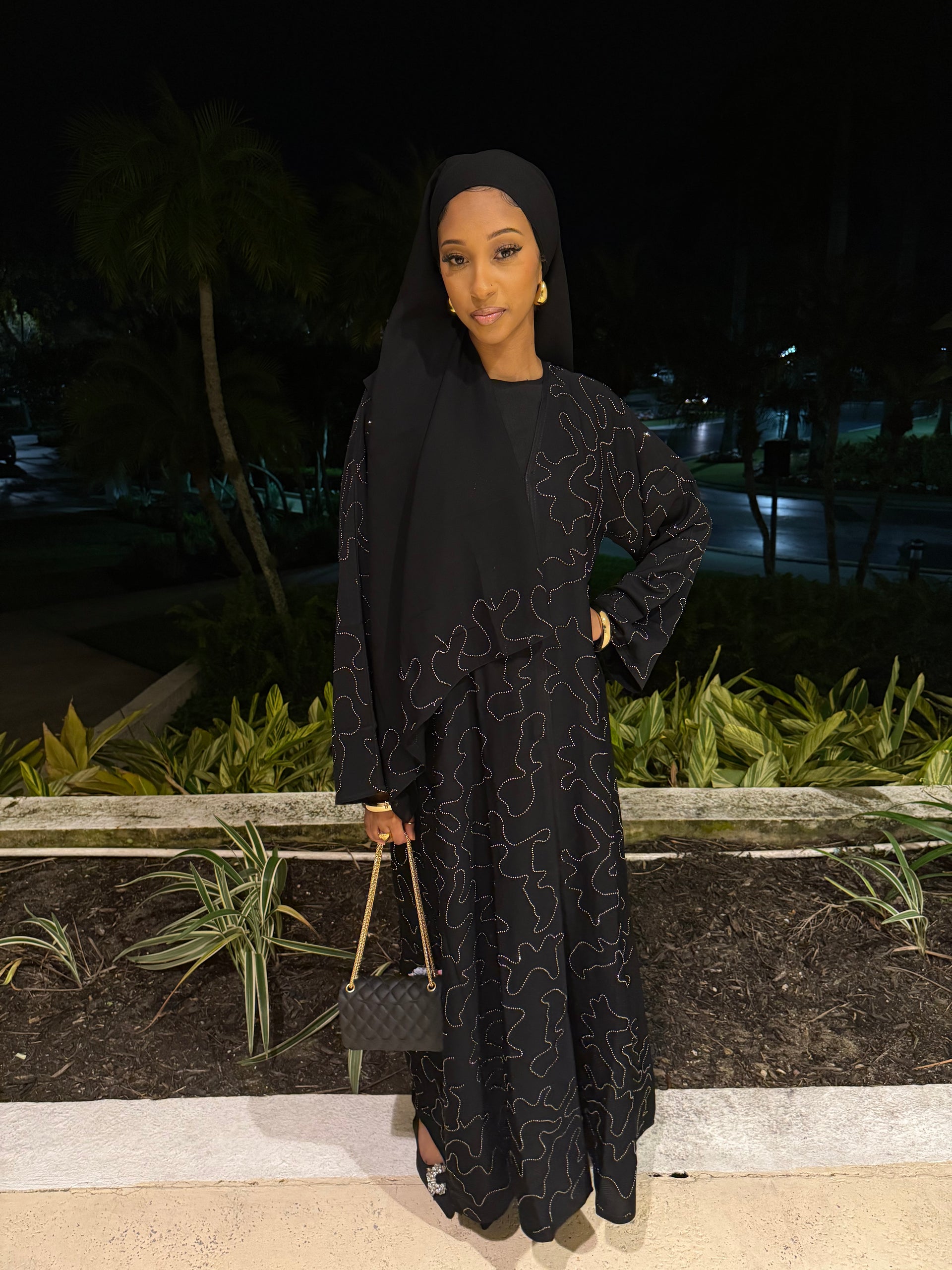 Flooded in Diamonds Abaya Set