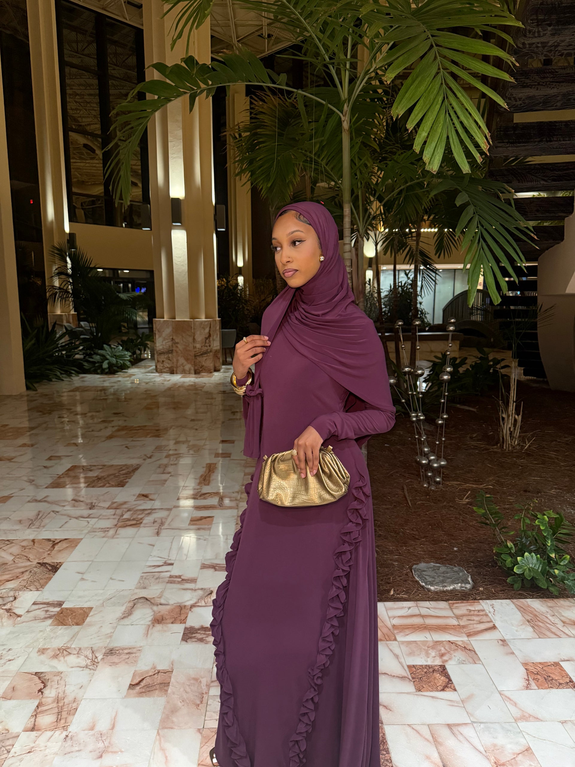 Purple Custom Ruffle Dress