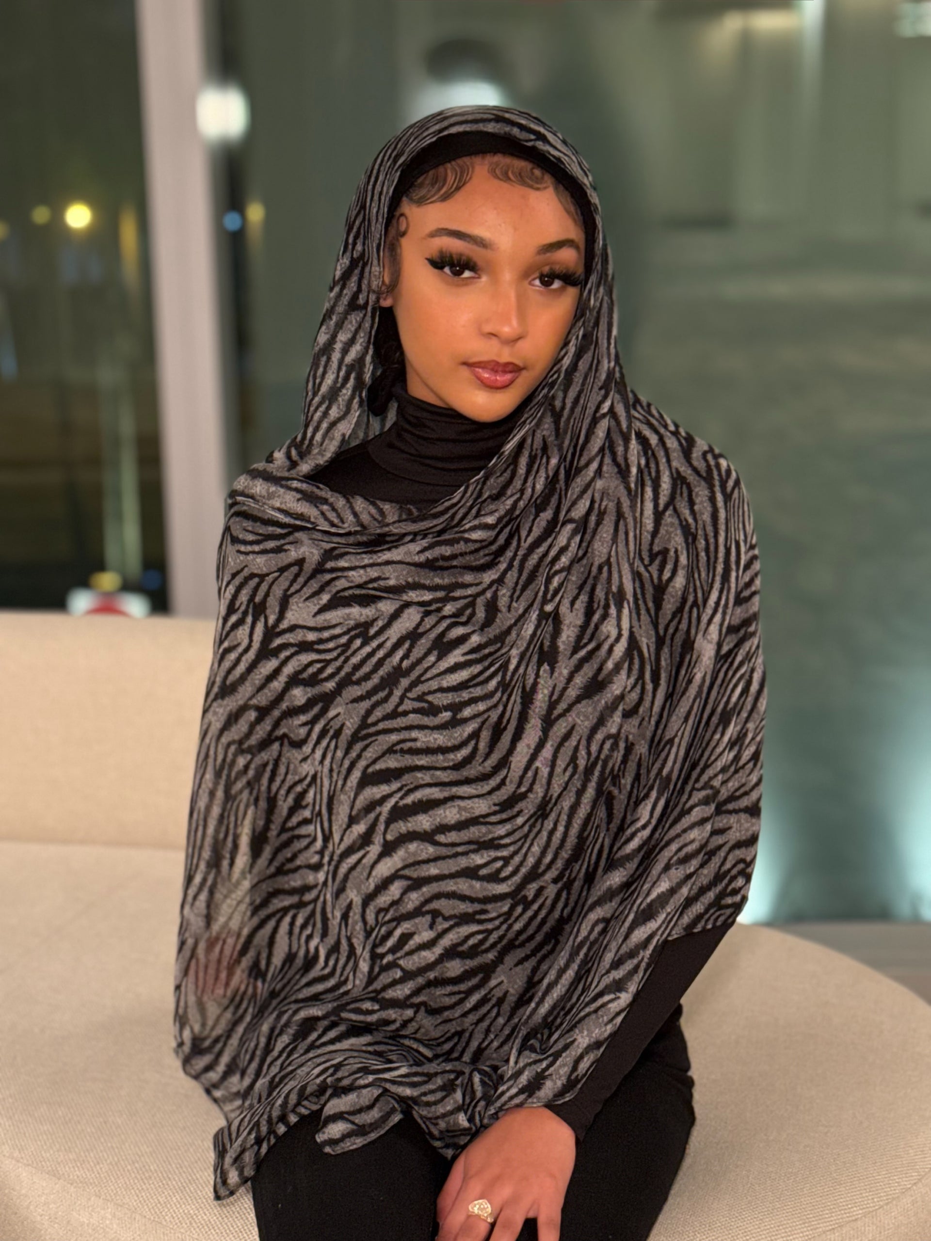 Midnight Zebra Hijab