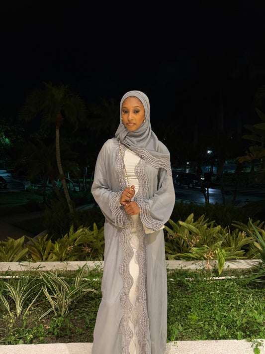 Grey Amara Abaya Set