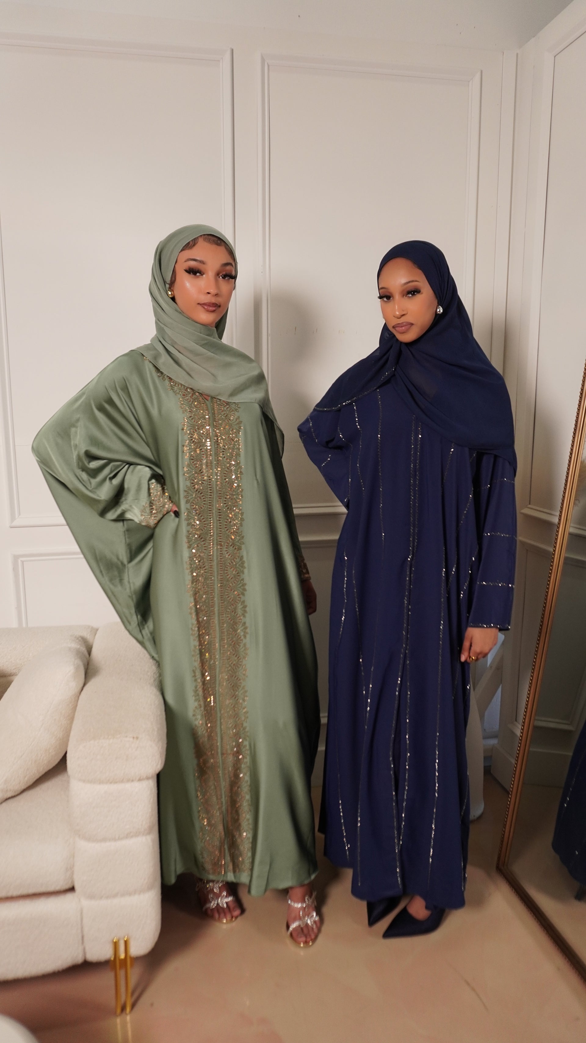 Zahra Sage Green Abaya Set
