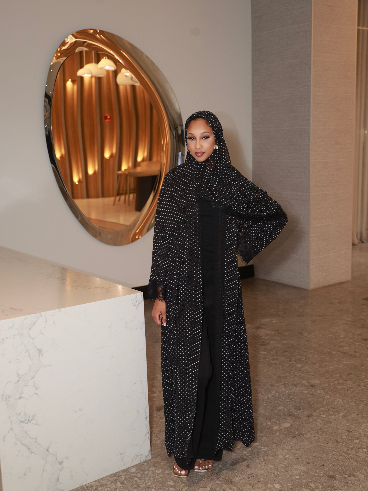 Polka Dot Abaya Set