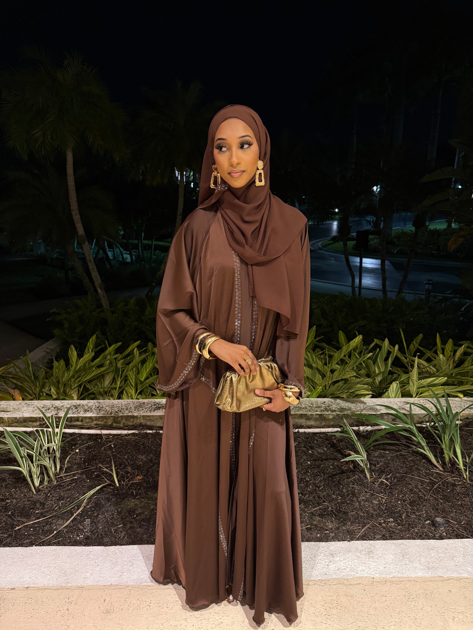 Aaliyah Brown Abaya Set