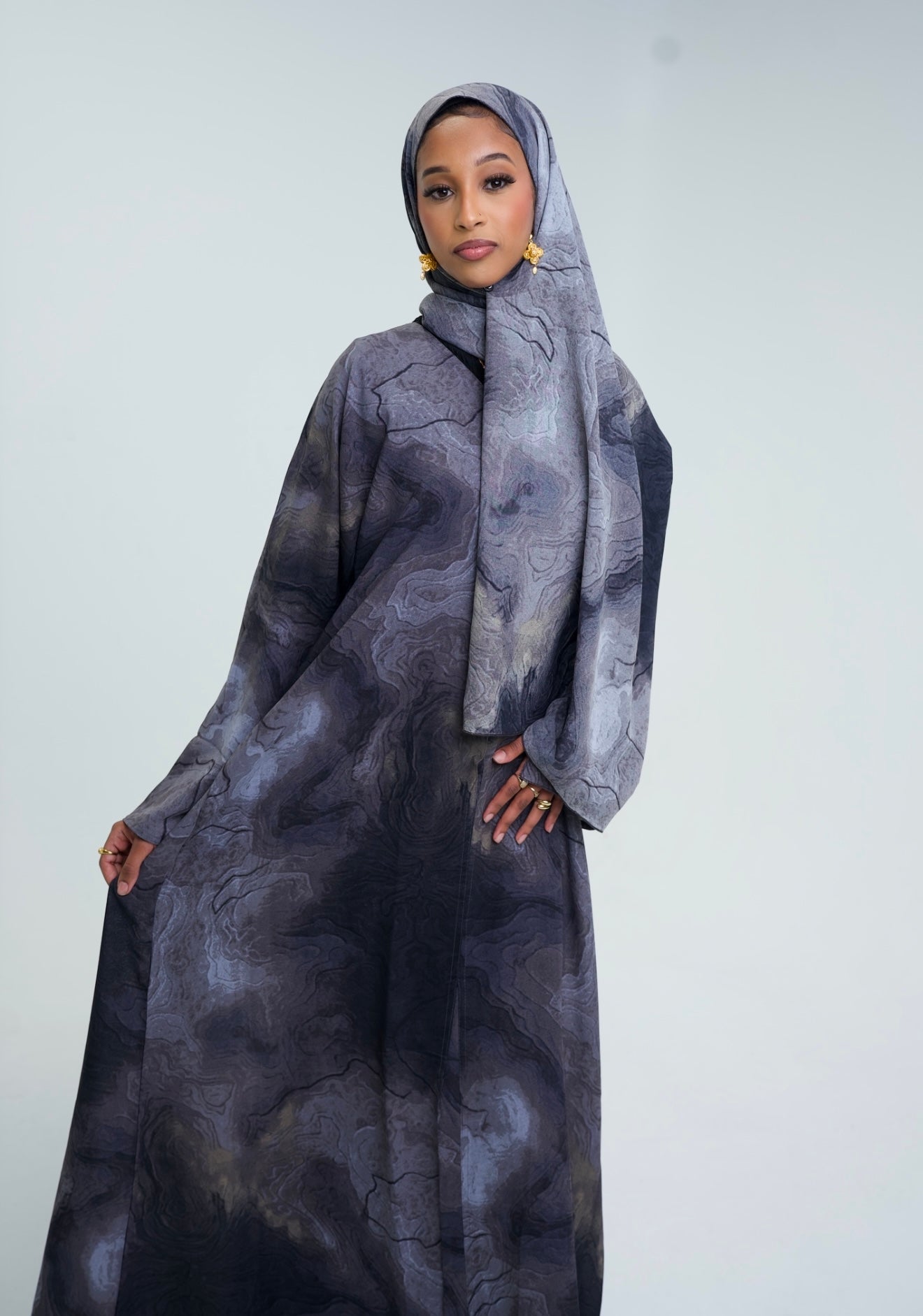 Watercolor Abaya Set