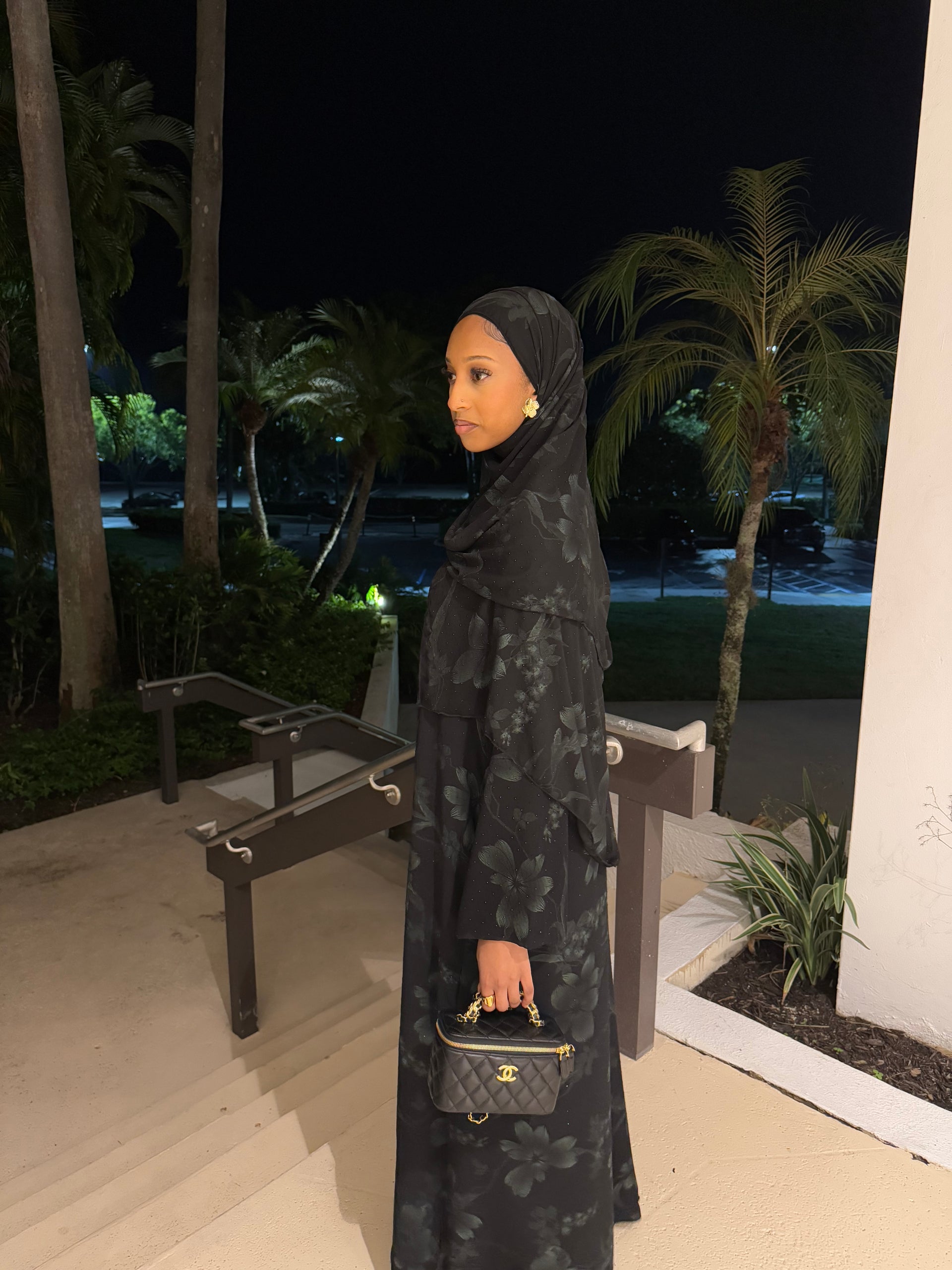 Green Starlight Closed Abaya