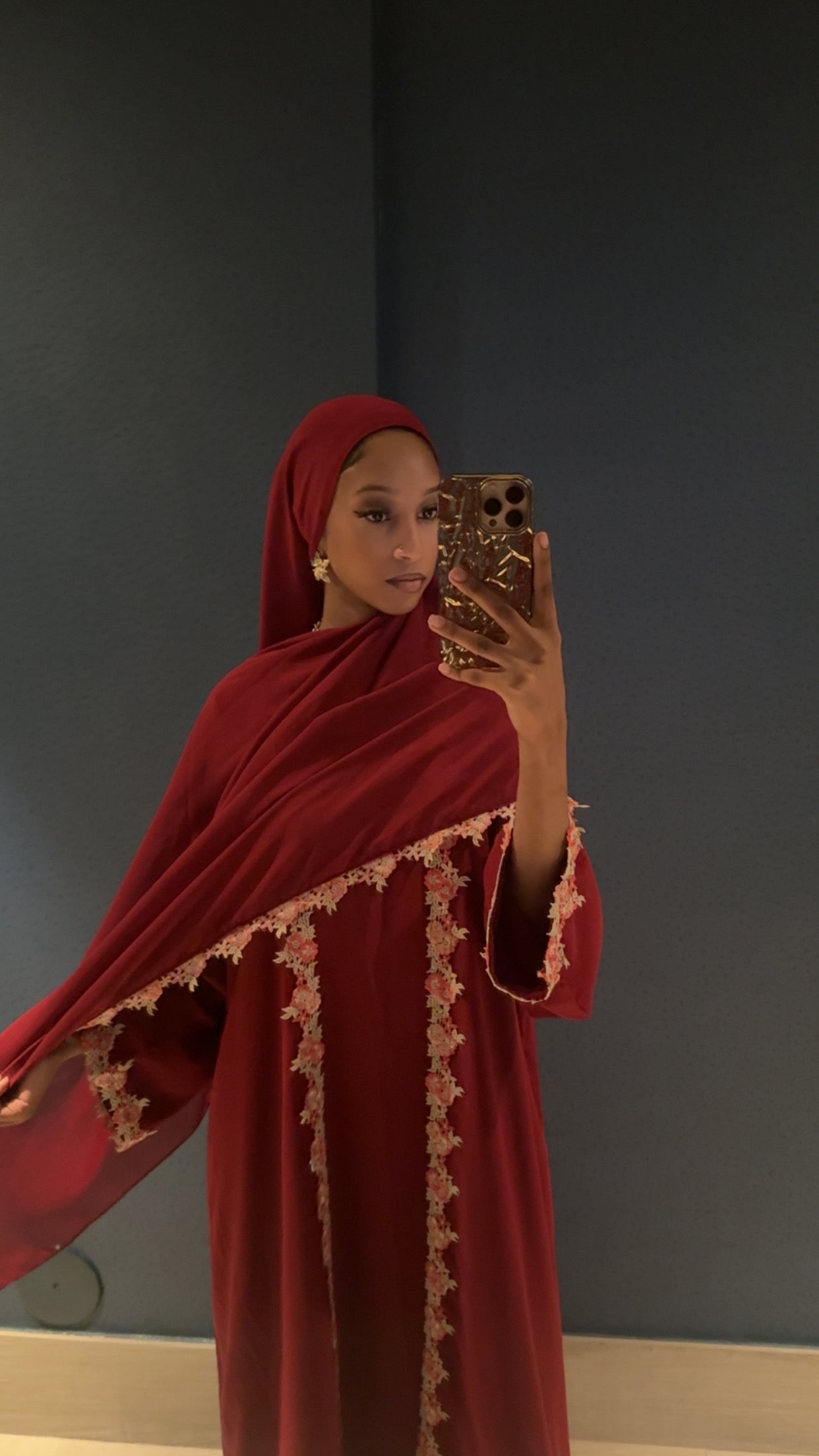 Red Yasmin Abaya Set