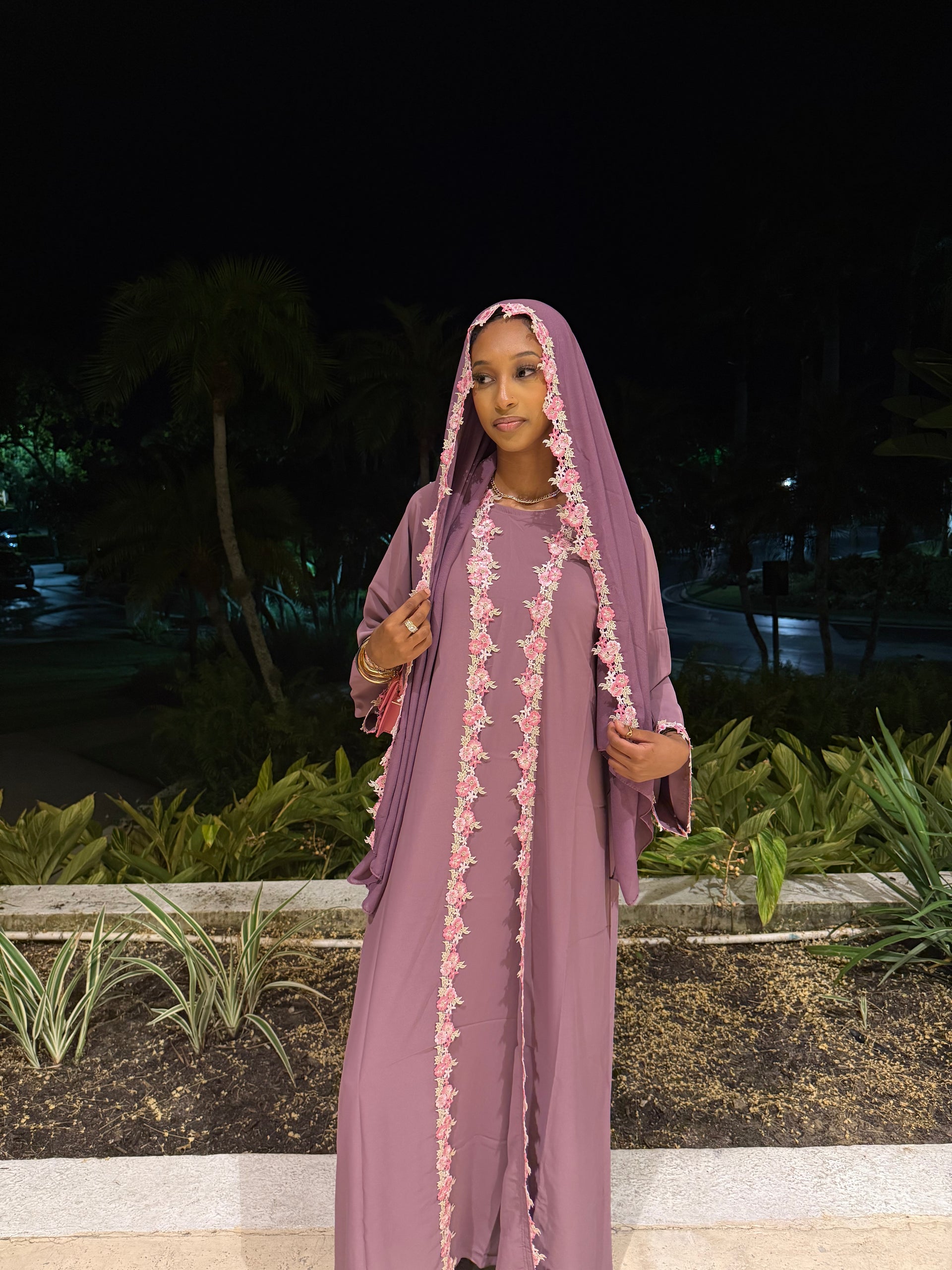 Purple Yasmin Abaya Set