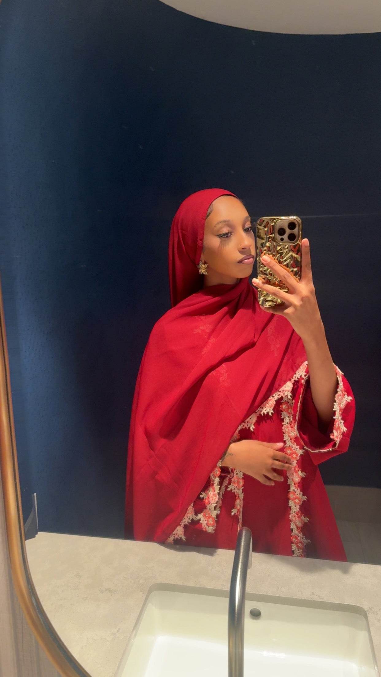 Red Yasmin Abaya Set