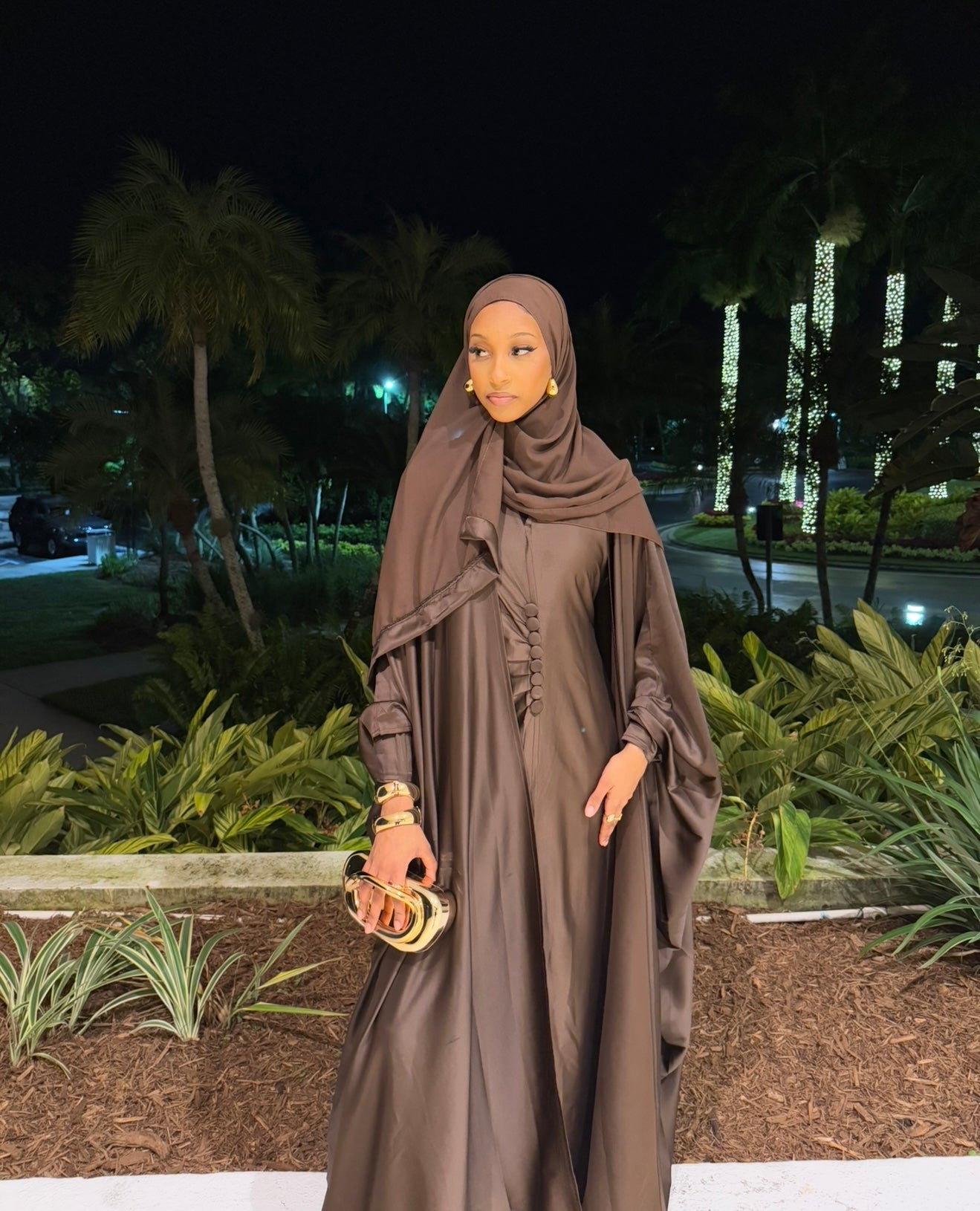 Silk Chocolate Brown Abaya