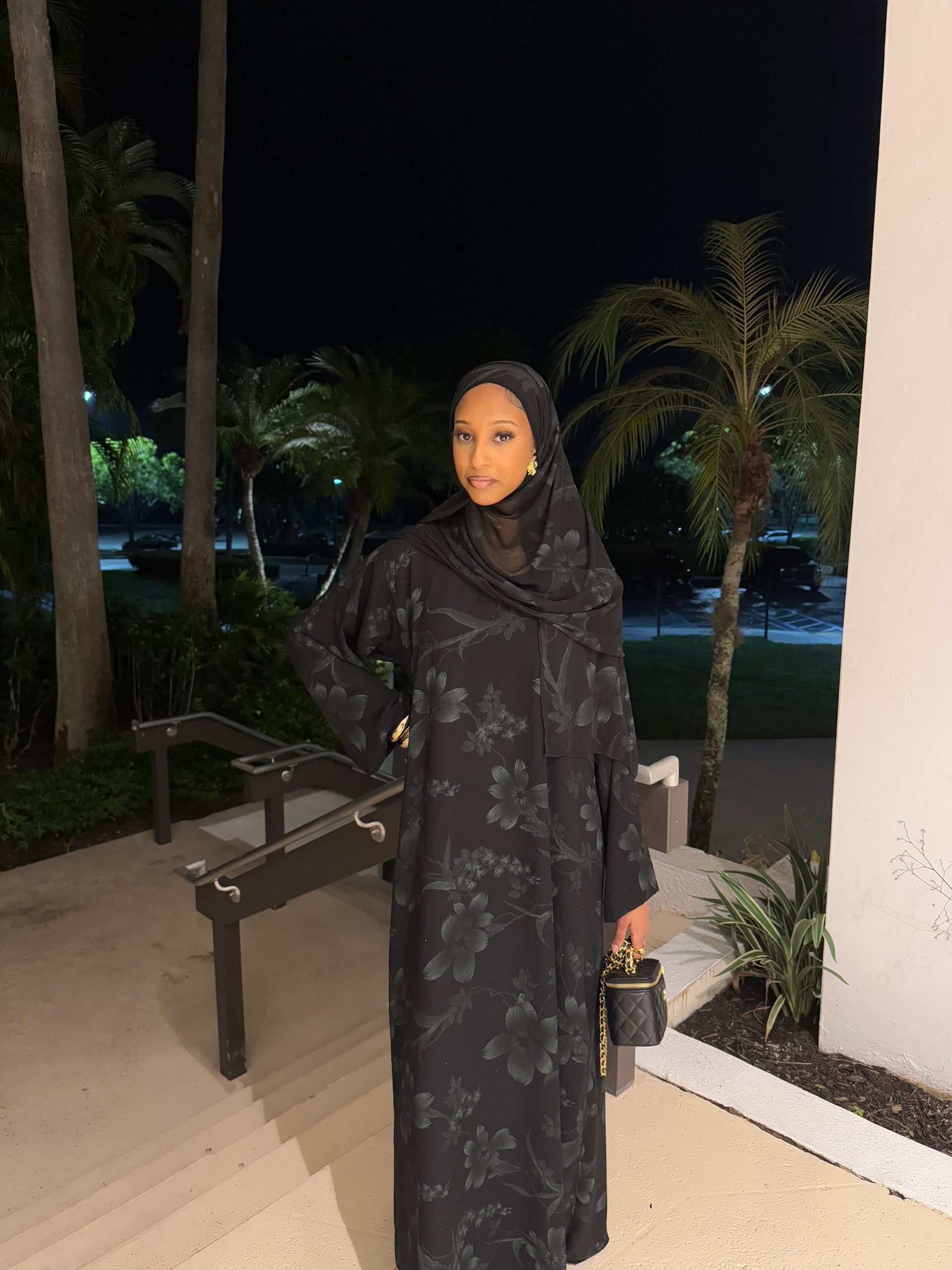 Green Starlight Closed Abaya