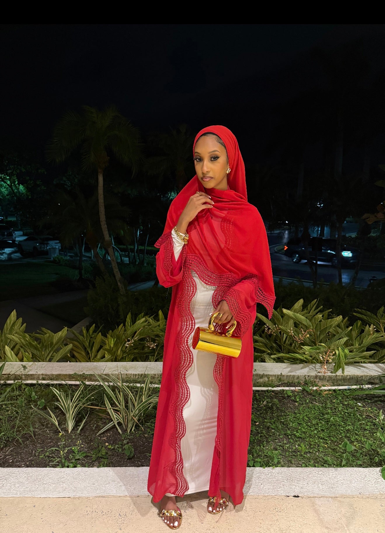 Red Amara Abaya Set
